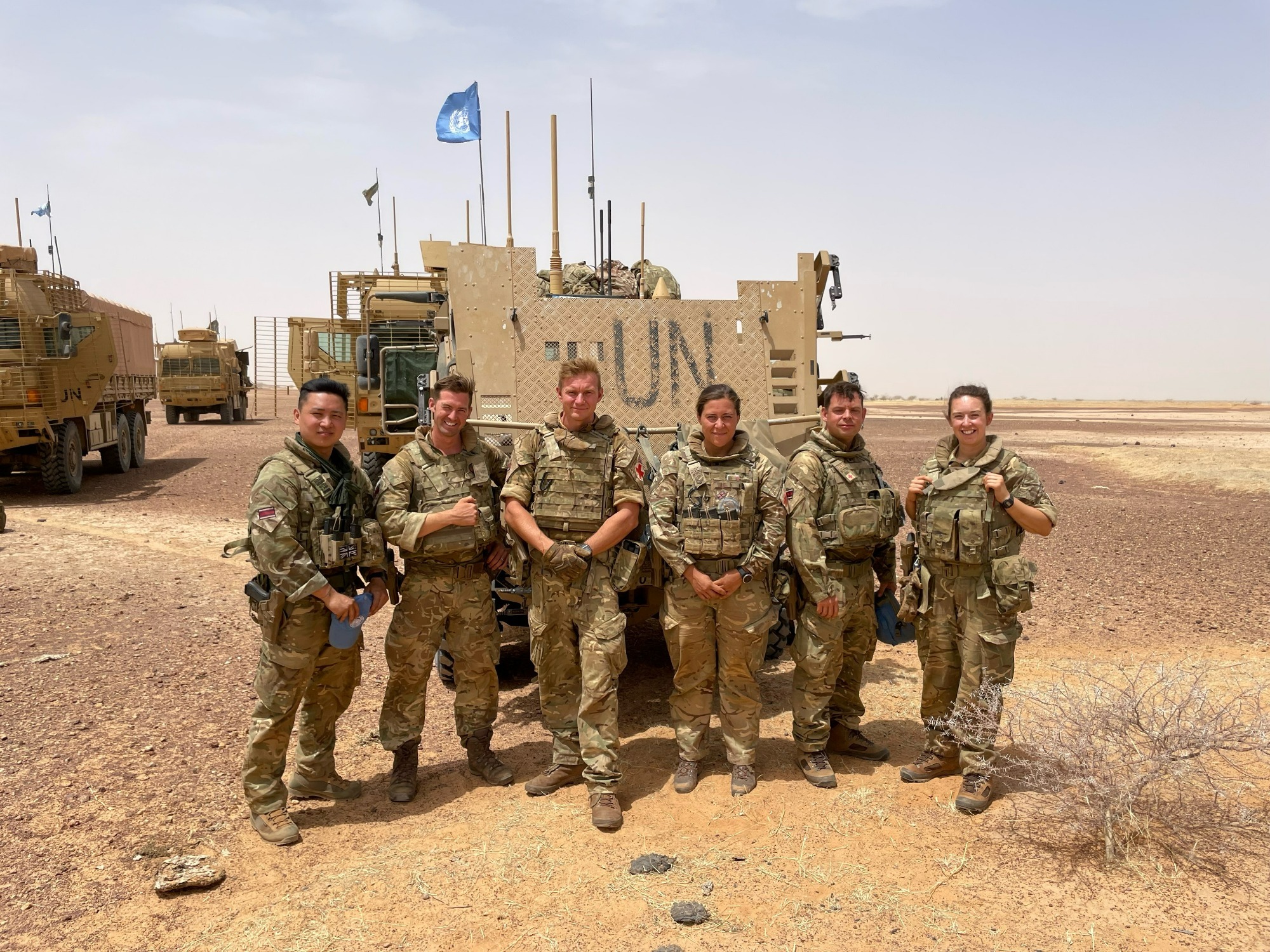 QARANC nurses and HCA’s deployed on forward operations delivering care wherever it is required. 
(L-R): Cpl Gurung, Sgt Barter, SSgt Nolan, Sgt Boswell, SSgt Blythe & Capt Hobbs